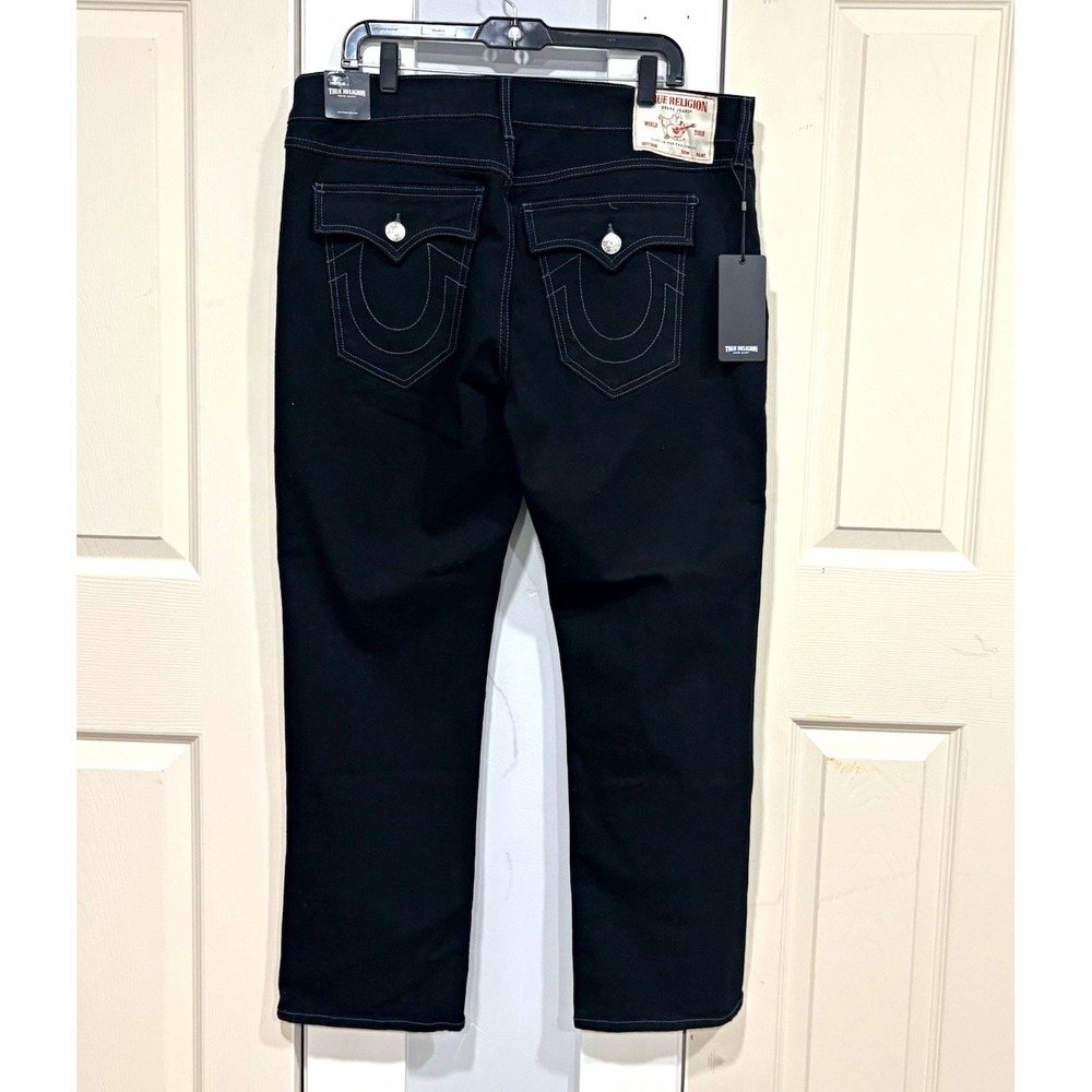 True Religion Men's Relaxed Fit Straight Leg Rinse Black Stretch Denim Jeans NWT